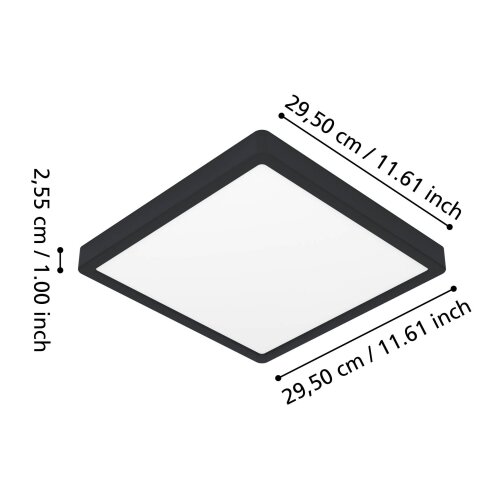 Eglo 901375 -LED RGBW prigu&amp;scaron;iva zadimljeno plafonsko svetlo FUEVA-Z LED/13,5W/230V 29,5cm IP44 crna Slike