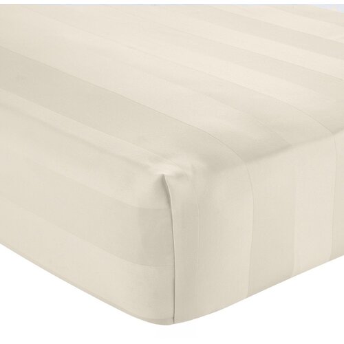 Catherine Lansfield Krem satenska plahta s gumom 150x200 cm So Soft Satin Stripe &amp;ndash; Slike