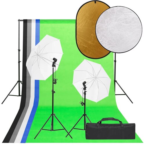 vidaXL komplet za foto studio z lučmi, ozadjem in odbojnikom Cene