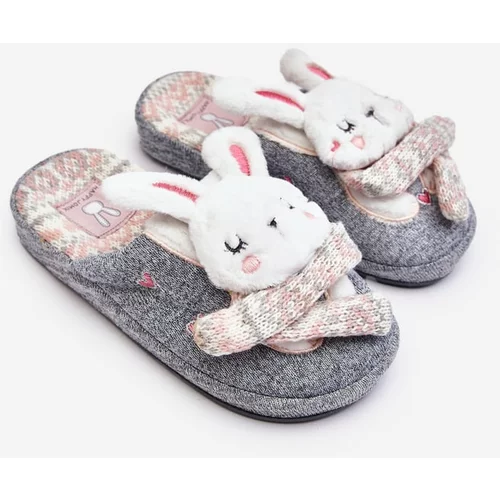 Kesi Children's Bunny slippers with thick soles grey Dasca