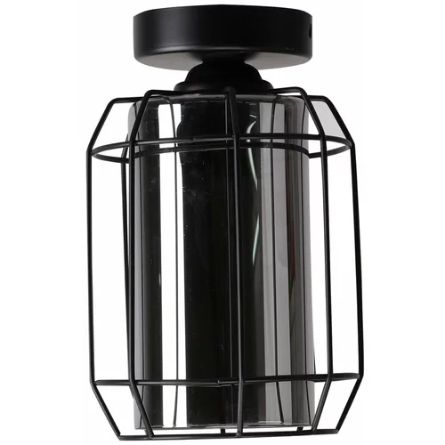 Candellux Lighting Črna stropna svetilka s steklenim senčnikom ø 15 cm Jonera - Candellux Lighting