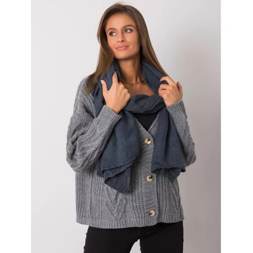 Fashion Hunters Women's knitted scarf of dark blue color