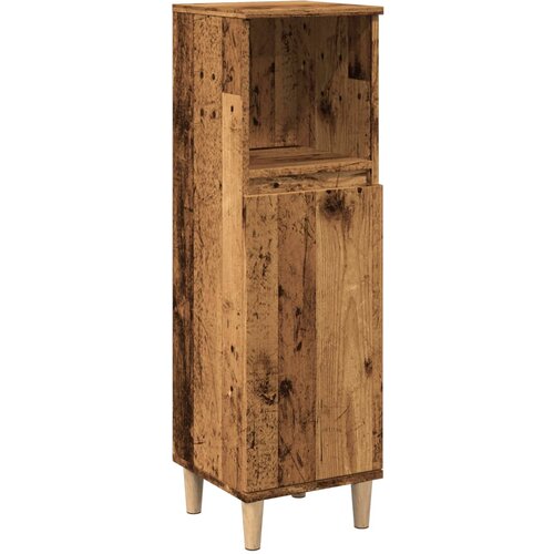 Maison Chic Kopalniška omarica - Kopalniški kabinet starinski les 30x30x100 cm inženirski les, (21794393) Cene