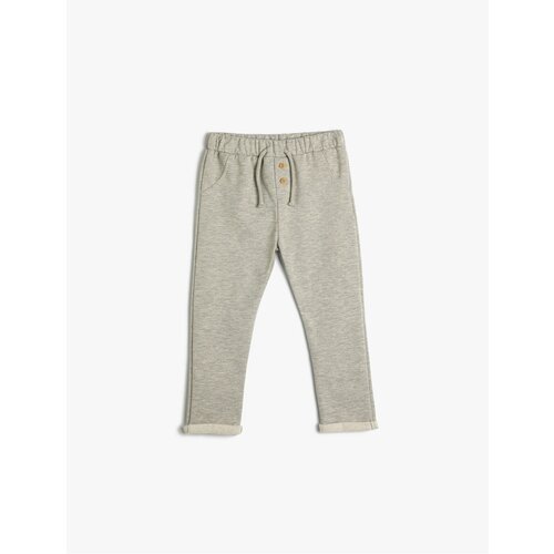 Koton Basic Jogger Sweatpants with Button Detail, Pocket and Tie Waist Cene