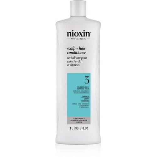 Nioxin System 3 Scalp + Hair Shampoo balzam za barvane redke lase 1000 ml Slike