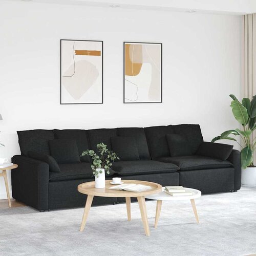  Modularna sofa s jastucima crna Slike