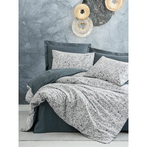 L'essential Maison molly - anthracite anthracitewhitegrey ranforce double quilt cover set Cene