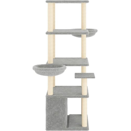  Penjalica za mačke sa stupovima za grebanje svjetlosiva 147 cm Slike