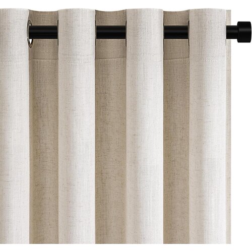 TOPFINEL 2x 240&times;140cm Polprosojne lanene zavese z rinkami Cene