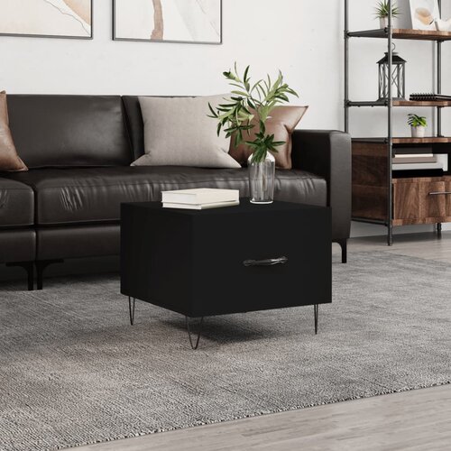 vidaXL Klubska mizica črna 50x50x40 cm inženirski les Cene