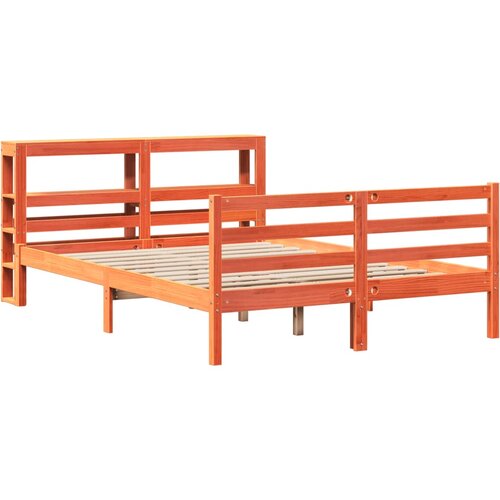 VidaXL Okvir kreveta bez madraca vo&amp;scaron;tano smeđi 140x190 cm od borovine Slike