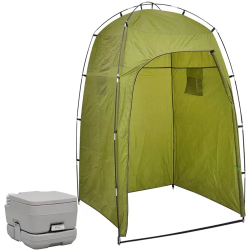 vidaXL Prenosno stranišče za kampiranje s šotorom 10+10 L, (20774139)