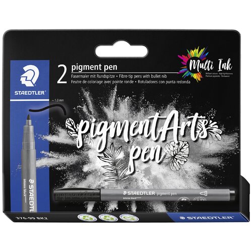 Staedtler pisalo z vlaknasto konico, pigmentno pisalo, črno, kartonska &amp;scaron;katla za 2, (21655515) Slike