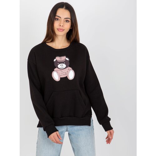 Fashion Hunters Women&amp;#039;s sweatshirt with teddy bear - black Slike