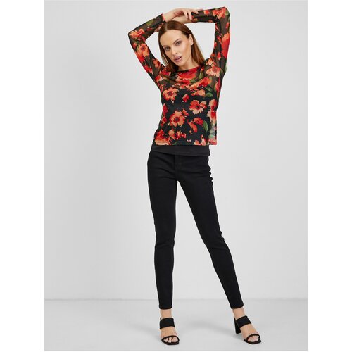 Orsay Red-Black Women Floral T-Shirt - Women Slike