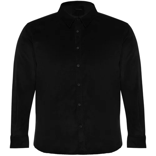 Trendyol Plus Size Shirt - Black - Regular fit