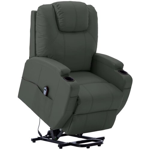 VidaXL fotelja na podizanje od umjetne kože antracit Slike