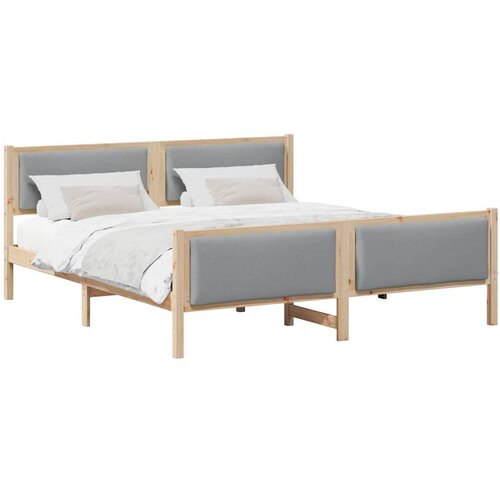  Krevetna konstrukcija Svijetlo siva 180 x 200 cm tkanina Slike