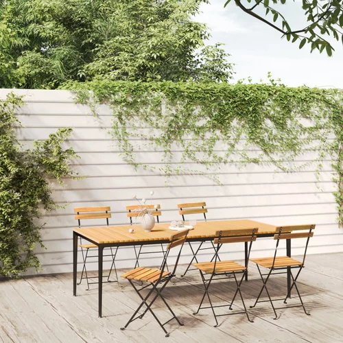 vidaXL Zložljivi vrtni stoli 6 kosov jeklo in trden akacijev les