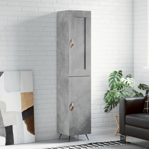  Visoka komoda siva betona 34,5x34x180 cm od konstruiranog drva Slike