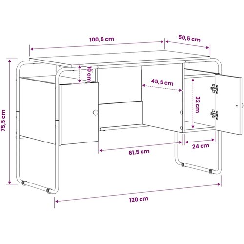  Stol s pohranom Hrast sonoma 120 x 50 5 x 75 5 cm - Hrast sonoma Slike