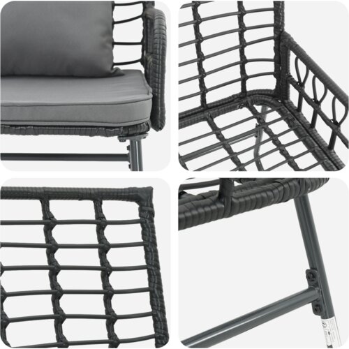 VidaXL Set vrtnih namje&amp;scaron;taja Crna, Antracit 113 x 69 x 83 cm Slike