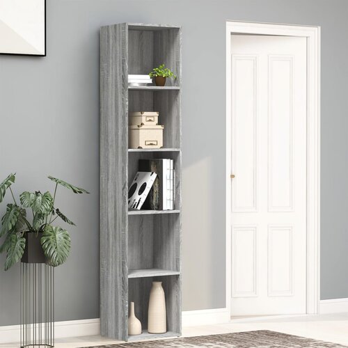  The Living Store Knjižna omara siva sonoma 40x30x189 cm konstruiran les - Knjižna Omara, (21431238) Slike