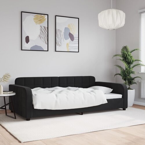 vidaXL Raztegljiva postelja črna 100x200 cm žamet Cene