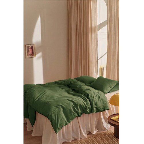 Ellos Home Zelena enojna posteljnina iz me&amp;scaron;anice lana 150x200 cm Elly &amp;ndash; Slike