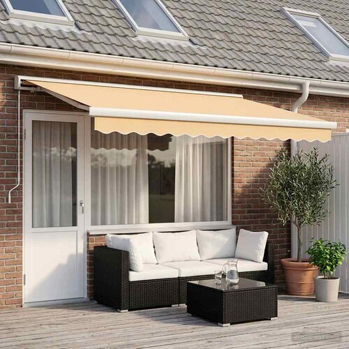  Povlačivi tende Pijesak 450 &times; 300 cm Platno i Aluminij Cijene