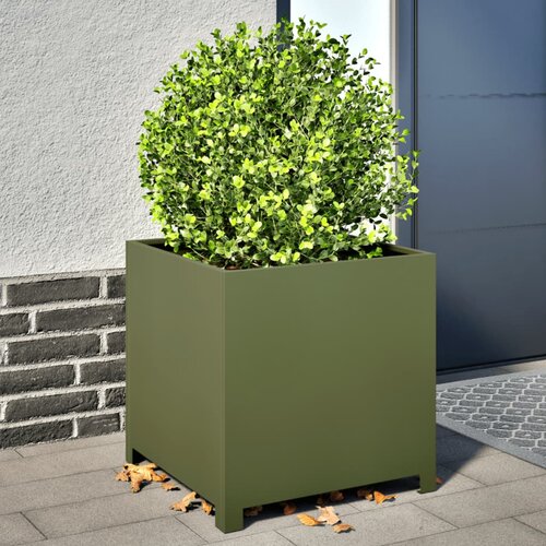 vidaXL Vrtna sadilica maslinastozelena 50 x 50 x 50 cm čelična Cijene
