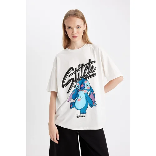 Defacto Cool Disney Lilo & Stitch Oversize Fit Crew Neck Short Sleeve T-Shirt