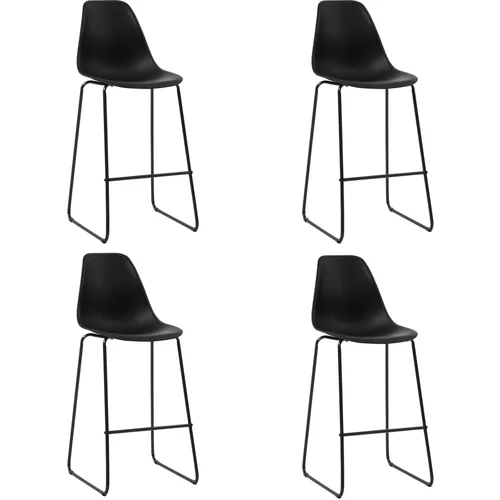 vidaXL Barski stoli 4 kosi črna plastika