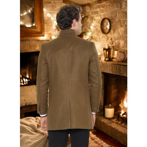 Dewberry PLT8370 MEN'S COAT-STRAIGHT CAMEL Cene