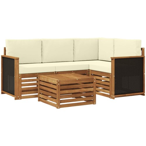  Set vanjskih sofa 5 pcs Prirodna i krem 59 x 59 x 37 cm Cene