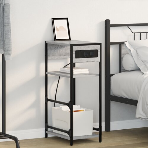 vidaXL Noćni ormar Sivi hrast sonoma 40 x 27 x 76 cm Konstruirano drvo Cijene