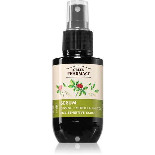 Green Pharmacy Ginseng & Morrocan mint oil Serum serum za občutljive lase 100 ml Cene
