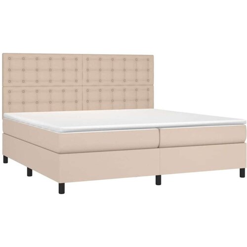  Krevet box spring s madracem cappuccino 200x200cm umjetna koža Slike