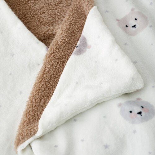 Catherine Lansfield Rjava/kremno bela otro&amp;scaron;ka odeja s kapuco iz mikropli&amp;scaron;a 90x125 cm Cosy Bear &amp;ndash; Slike