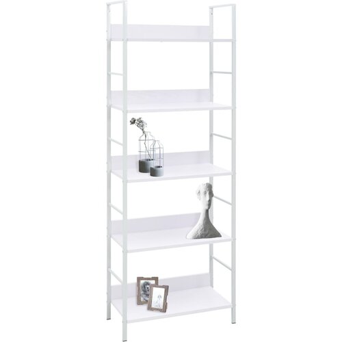 Maison Chic Knjižna omara - Knjižna polica - Knjižni regal 5-nadstropna bela 60x27,6x158,5 cm inž. les, (21723179) Slike