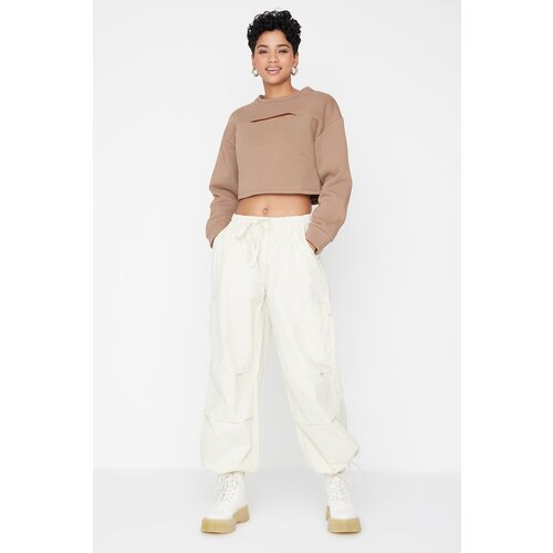 Trendyol beige pocket detailed normal waist parachute jogger jeans Slike