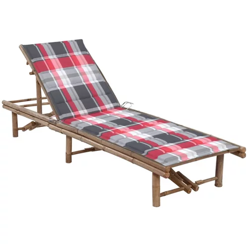  ležaljka za sunčanje od bambusa s jastukom