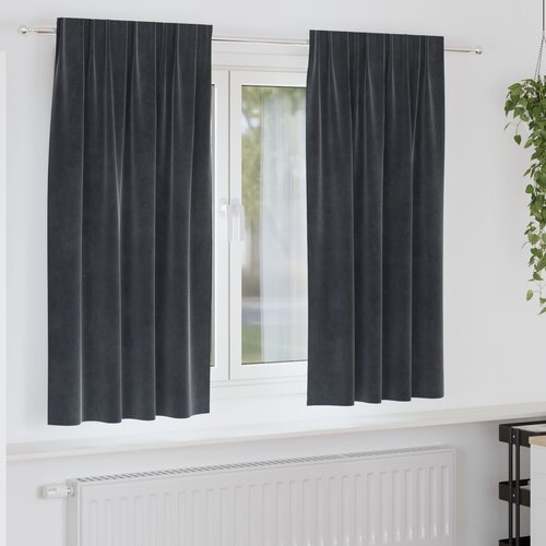 VidaXL Zavjese Tamno sive Poliester 140 x 175 cm Draperije Pravokutne Slike
