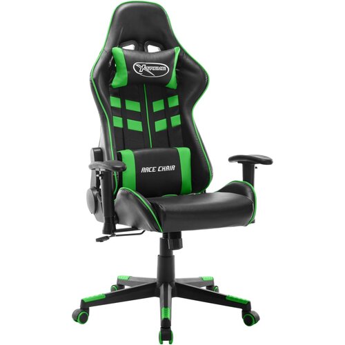 vidaXL Gaming stol črno in zeleno umetno usnje Cene