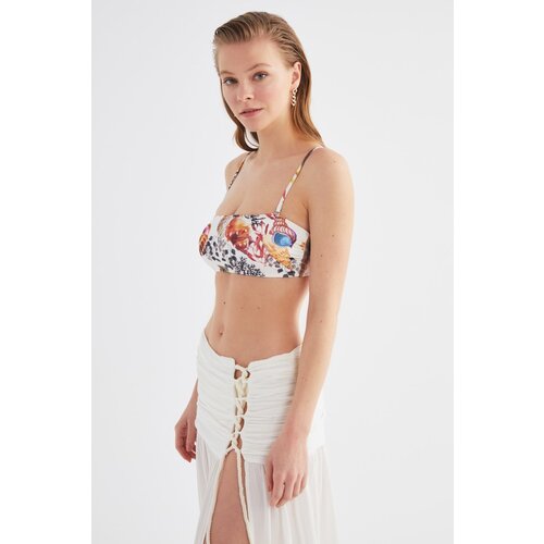 Trendyol Submarine Patterned Strapless Bikini Top Slike