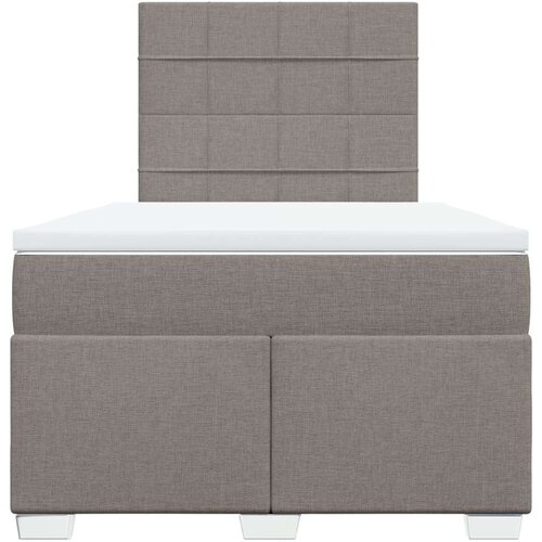 VidaXL Krevet s oprugama i madracem smeđesivi 120 x 190 cm od tkanine Slike
