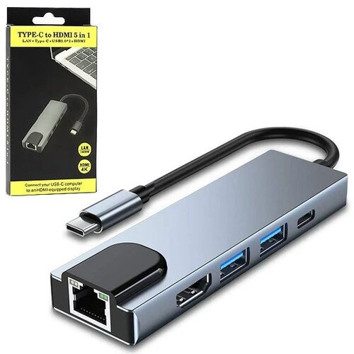 Kedo USB priklopna postaja tip C na HDMI, 2x USB3.0, 1x USB tip C, RJ45, (5000348846) Slike