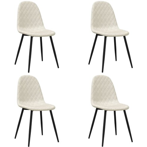 Maison Chic Jedilni stoli - Vzorci stoli 4 kosi kremno bel žamet A785, (22032150) Cene