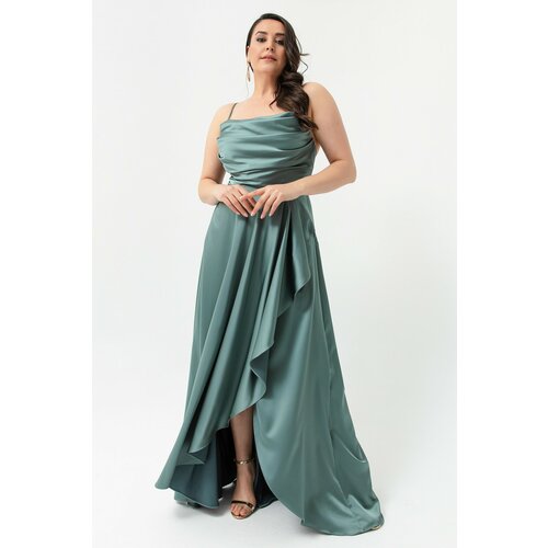 Lafaba Plus Size Evening Dress - Green - Wrapover Cene