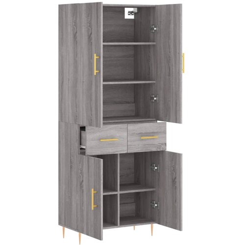  Visoka komoda siva sonome 69,5x34x180 cm od konstruiranog drva Slike